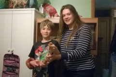 H and cousin Amber with Rex